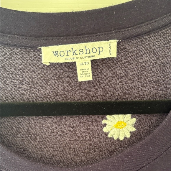 Workshop Republic Navy Daisy Print Sweatshirt - Picture 3 of 5